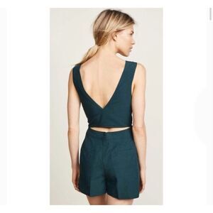 🔥Women’s CLUB MONACO teal green cross cross back Madria v neck Romper size 4